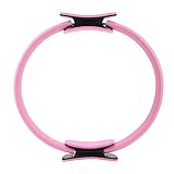 POENVFPO Fitness-Ring, Tragbarer Dual-Grip-Fitness-Circle-Pilates-Ring für Oberschenkel- und Bein-Fitness (PINK)