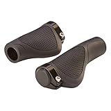 Prophete Ergo-Griffe, 1 Paar, schwarz, 132 mm Länge, ergonomisch geformt, Alu-Schraubbefestigung, passend für Lenker mit Drehgriffschaltung – Komfortable Fahrradgriffe