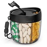 AUVON Tablettenbox 7 Tage, Rund Medikamentenbox mit 7 Großen Fächern & Breiter Öffnung für einfache Anwendung, Tragbare Pillendose für Unterwegs Vitamine Fischöl Medikamente Nahrungsergänzungsmittel