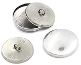 10 Sets Aluminium Knöpfe zum Überziehen, aluminiumfarben, Ø ca. 28mm, Rückwand 25mm