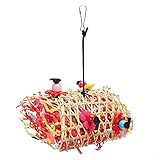 Zerodis Vogel Hängendes Kauspielzeug, Papageien Bambuspapier Spielzeug Bambus Gewebte Materialien für Papageien für Vögel