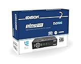 Edision PING T2 C Terrestrischer & Kabel Receiver DVB-T2 C H.265 HEVC Kartenleser Full HD PVR, 2xUSB, HDMI, SCART, LAN, S PDIF, IR-Auge, R2232, USB WiFi Support, Universal 2in1 Fernbedieung Schwarz