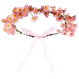 Yuanchu Blumenkrone Haarkranz Mädchen, Waldfee Haarschmuck Damen Blumenkranz Haare Blumenhaarreif Künstliche Blumen Haarband Hochzeit Boho Stirnband Blumenstirnband Girlande Kopfschmuckseidenblumen