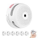 X-Sense Standalone-Rauchmelder Mini Feuermelder mit 10 Jahren Batterielaufzeit, TÜV und EN14604 Zertifizierter Rauchwarnmelder, Feueralarm mit Fotoelektrischem Sensor, XS01 (6er Set)