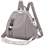 Eshow Rucksack Damen Klein, Kleiner Cityrucksack Tagesrucksack Elegant, 3 in 1 Rucksackhandtasche für Mädchen Und Frauen, Anti-Diebstahl Rucksacktasche Modern für Pendeln Schule Arbeit Reise Grau