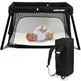 ACTIVE NEST 2-in-1 Baby Reisebett & mobiles Zweitbett mit Komfortmatratze & Rucksack – in Sekunden aufgebaut, faltbar & Zertifiziert | Kinder- & Babybett für Reisen, Flug & Zuhause (0–3 Jahre)