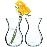 KADAX 2 Stück Blumenvase, 18cm Vase aus Glas, ⌀8cm Glasblumenvase mit einem 11cm Hals, Durchsichtige Tischvase, Klarglasvase, Glasvase für Blumen, Dekovase für Wohnzimmer (18cm / 2 Stück)