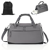 Zedelmaier Sporttasche Schwimmtasche mit Schuhfach für Kinder & Jungen Wasserabweisende Leichte Trainingstasche/Reisetasche für Sportunterricht/Urlaub, inkl. Turnbeutel, 30L, Grau