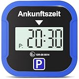 Warmfay® Elektronische Parkscheibe mit Zulassung vom KBA, Automatische Digitale Parkscheibe Elektrisch mit Batterie, Elektrische Parkuhr Auto mit 2 Displays & Nachtmodus & 3 Zeitmodi(1, Blau)