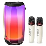 Karaoke Maschine mit 2 Mikrofonen, Bluetooth Karaoke Mikrofon Kinder Karaoke Maschine Lautsprecher Karaoke Anlage Karaoke Box Microfone Karaoke, Karaoke Spielzeug für Jungen Mädchen Hausparty