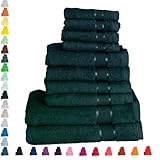 Mixibaby Handtuch 10er Set 2X Duschtuch 4X Handtuch 4X Gästetuch 100% Baumwolle Frottee, Farbe:Dunkelgrün