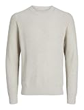JACK&JONES Herren JPRBLALIAM Knit Crew Neck Strickpullover, Greige/Detail:Melange, Large
