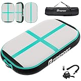 FBSPORT Airtrack Matte, 20cm Hoch Verdicken 60CM Tumbling Matte,Gymnastikmatte mit Luftpumpe,Trainingsmatte mit Tragetasche,Turnmatte für Zuhause, Outdoor,Yoga, Übungsgymnastik