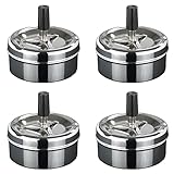 4er Set Drehaschenbecher Edelstahl Aschenbecher Windaschenbecher 9 x 5 cm Drehascher Sturmaschenbecher Wind Ascher