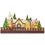 Generisch Weihnachts-LED-Holzdorf, Weihnachtsdorf beleuchtet | Hölzerne Winterszene LED-Weihnachtshäuser,Vorbeleuchtete Tischdekorationsfiguren zur Präsentation von Weihnachtsartikeln für zu Hause