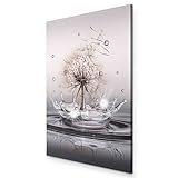 murando - Wandbilder XXL Pusteblume 40x60 cm 1 tlg - Vlies Leinwandbild Kunstdruck modern Bilder Wanddeko Wohnzimmer Schlafzimmer Bild - Natur Wassertropfen Blumen Löwenzahn Tautropfen b-C-0732-b-a