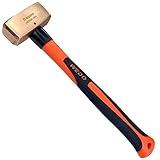 WEDO Fäustel, Kupferhammer,Vorschlaghammer mit Fiberglasstiel,1000g,Länge 350mm,Abbruchhammer,Schlosser-Hammer,Kopf geschmiedet,Ingenieurhammer Einsatz bei Präzisionsabbrucharbeiten,Stemmhammer