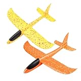BESTonZON 2er Set 48cm Handwurf Flugzeug Für Bunte Gleiter Für Outdoor Spiel Und Spaß Ideal Als Partygeschenk Keine Batterien Erforderlich