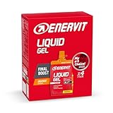 Enervit Liquid Gel Orange – Energiegel mit Maltodextrin, für Sport mit hoher Intensität, 30 g Kohlenhydrate, Wiederverschließbar, Orangengeschmack, Vegan, Fettfrei, Glutenfrei, 4 Packungen à 60 ml