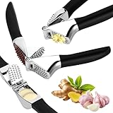 Knoblauchpresse Aus Edelstahl Und Zinklegierung, Komfortablem Und Rutschfestem Griff, Effizientes Ausdrücken Von Knoblauch Und Ingwer für Die Küche