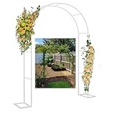 Hoiweqr Rosenbogen Torbogen Garten Rankhilfe Pergola Spalier Rankgitter, Torbogen Garten, Rankbogen für Hochzeit Party Hinterhof Veranda, Pflanzen Stützgerüst für Rosenreben(White,1.2x2.2x0.4m)