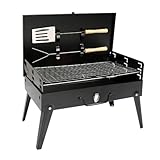 Gatuida Klappbarer Outdoor Bbq Grill Höhenverstellbarer Tragbarer Holzkohlegrill mit Lüftung Faltbarer Camping Barbecue Stove für Einfache Reinigung und Transport