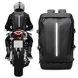 VENATIN Motorradrucksäcke Wasserdicht Helmrucksack für Herren Damen Groß Motorrad Rucksäcke Reise Rucksäcke mit Schuhfach Leicht Herren Motorradrucksack Motorcycle Backpack Schwarz