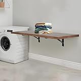 Platzsparender schwebender Laptop-Schreibtisch, Wandmontage, Klapptisch, Wandtisch, Waschküche, Wandmontage, Klapptisch, Frühstücksbartisch, Walnuss, 120 x 24 cm