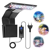 Adiwo Aquarium LED Beleuchtung - 3 Farben, 9W 600LM, 16 LEDs für Wasserpflanzen und Fische - 220V 50-60Hz Licht für Aquarien, Schwarz