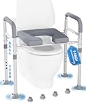 Toilettensitzerhöhung mit Armlehnen WC Sitzerhöhung Höhenverstellbare Toilettenaufsatz für Senioren Erhöhter Toilettensitz Toilettenerhöhung für Ältere Schwangere Erwachsene Aufstehhilfe Toilette