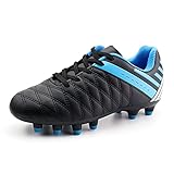 brooman Kinder Sportlich Fußballschuhe Jungen Mädchen Outdoor Feste Boden Fußballschuhe (35EU,Schwarz)
