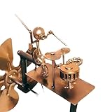 Wetterfahnen Trommler-WindmüHle Garten Dekoration Handgefertigte Metall-Perkussionisten-WindmüHlen Steampunk-Schlagzeuger-WindmüHlen, Dekoration FüR Hof, Garten (Kupfer)