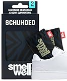 SmellWell Active Geruchsentferner - Schuhdeo - Bambusaktivkohle Geruchsabsorber - Feuchtigkeitsabsorber für Schuhe,Taschen und gegen Schweißfüße - lästige Gerüche - Black Zebra, 1 Paar, 2 x 50g