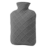 Opdestn Wärmflasche 1.2L,Wärmekissen Für Krämpfe - 4-6 Stunden Wärmespeicherung Für Hände Schultern Nacken Beine Winter Reisen Camping Kinder Schule
