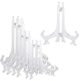 JJUNW Acryl Ständer, 6Stück Acryl Kartenständer, Kunststoff Tellerständer 3Größen Transparenter Acryl Staffelei Halter Verstellbar Dekotellerhalter Tellerständer für Anzeigen Karten(3.9in/5.9in/7.9in)