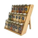 Gewürzregal Organizer - Regal für Dosen Gewürze aus Holz mit 3 Ebenen | Multifunktionaler Organizer für Gewürze