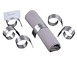 c|h|g chg 3422-00 Serviettenringe mit Schlitz, 6er-Set aus rostfreiem Edelstahl Durchmesser 4,2-6-5 cm, Breite 1,8-3,6 cm