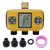 Sprinkler -Timer 3 Outlet Programmierbarer Schlauch -Timer, Unabhängig Voneinander DREI Steckdosen für Yard -Rasen, Messingeinlass, Regenverzögerung, Auto -Watering -Controller,