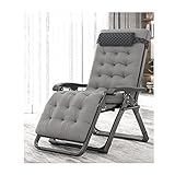 Verstellbarer Liegesessel mit Schwerelosigkeitseffekt – Klappbarer Strand- und Terrassenstuhl mit abnehmbarem Kissen, Stahlrahmen, atmungsaktivem Stoff für den Außen- und Innenbereich (Farbe