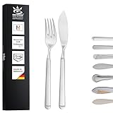 SOLINGEN| Gehring Fischbesteck - Fischmesser & Fischgabel | Made in Germany, Set für 6 Personen, 12 teilig, Edelstahl 18/10