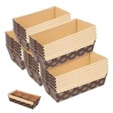 PEPLAYTAL 25 Stück Teiliges Einweg Backform Papier Hitzebeständige Ölresistente Kastenformen aus Dickem Wellpapier für Kuchen und Brot Praktische Einweg Loaf Pan Backformen Braun