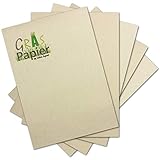 50x ÖKO Briefpapier aus Graspapier DIN A4 - Recycling Papier 160 g/m² - Umwelt Bastelpapier für Einladungen oder Menükarte - Glüxx Agent