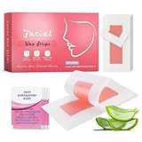 Kaltwachsstreifen Gesicht & Körper - Wachsstreifen Haarentfernung - Wax Strips für Frauen Männer - Gesichtswachsstreifen zur Haarentfernung mit Aloe Vera & Bienenwachs