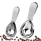 UDQYQ Kaffeemesslöffel aus Edelstahl - 2er Pack Messlöffel für Kaffee (15ML und 30ML), Exakter Messlöffel für Kaffee, Zucker und mehr (15ml+30ml)