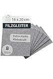 Green Home | Filzgleiter zum Zuschneiden I 8 Stück 16 x 20cm - 4mm I Filzgleiter für Stühle I Filz selbstklebend I Möbelgleiter aus hochwertigem Nadelfilz I Grau | Filzseiten | Filzplatten