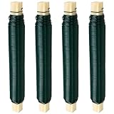 LFBEST 4 Rollen Blumendraht Grün, 0.8mm x 30m Bindedraht Grün Wickeldraht lose auf Holzwickel, Basteldraht Grün für Pflanzen Blumen Garten Bastelarbeiten