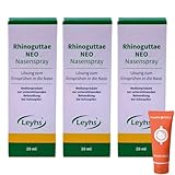 Rhinoguttae NEO Nasenspray 3x 20 ml I Nasenspray mit Ectoin & Meersalz I Bei Allergie, Schnupfen & trockener Nase I Ohne Konservierungsstoffe & ohne Gewöhnung I Spar-Set plus Pharma Perle give-away