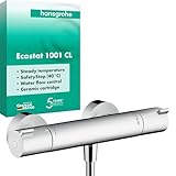 hansgrohe Ecostat 1001 CL - Duschthermostat Aufputz, Duscharmatur mit Sicherheitssperre (SafetyStop) bei 40° C, Thermostat-Armatur für die Dusche, Mischbatterie für 1 Verbraucher, Chrom, 13211000