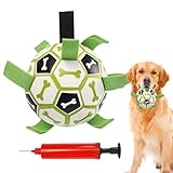 Fußballball für Hunde – Tug Kriegsfußball, Bauspiel für Haustiere | Unzerstörbares Puppy Water Spielzeug für das Spielen im Freien, Langeweile Buster Chew Zubehör für die