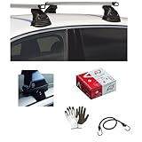 KOMPATIBEL MIT ROVER 400/45 4p (90-95) (68023) ALUMINIUM DACHSTANGEN FÜR AUTO 110 CM SPEZIFISCHE AUTOSTANGE + ZUGELASSENES MONTAGESATZ